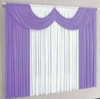 Cortina Paris Para Quarto Ou Sala 2,00 X 1,70 Lilas Branco