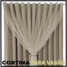 cortina pé direito em tecido 5,50 x 4,30 Fiori voal bege