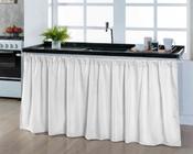 Cortina Pia Cozinha Balcão 80cm De Altura Tecido Liso Branco