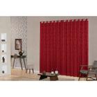 cortina quarto jacquard semi blackout vermelho 6,00x2,80