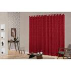 Cortina Quarto Jacquard Semi Blackout Vermelho 6,00X2,80