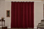 Cortina Quarto Jacquard Tecido Semi Blackout Bordo 2,60X1,80M