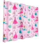 Cortina Quarto Menina Infantil Rosa Princesas Estampada