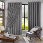 cortina quarto sala voal liso cinza c/ forro cinza 4,00x2,50