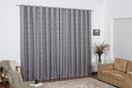 cortina quarto tecido jacquard cinza semi blackout 3,00x2,80