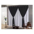 cortina quarto voal liso preto com forro branco 4,00x2,50