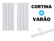 Cortina Sala Com Varao Incluso 19Mm Kit Completo Branco