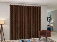 Cortina Sala e Quarto Tecido Jacquard Atena 3,00 M x 2,80 M Varão 2 Metros Simples Marrom