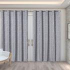 cortina sala quarto jacquard cinza semi blackout 4,00x2,80