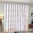 Cortina Sala Quarto Loren 3x2,50m Bordado c/ Forro Dourado