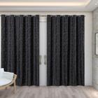 cortina sala quarto semi blackout jacquard preto 5,00x2,80 - B.F CONFECÇOES