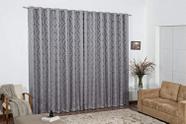 Cortina Sala Semi Blackout Tecido Jacquard Cinza 5,00X2,80