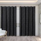 Cortina Sala Tecido Jacquard Semi Blackout Preto 4,00X2,50