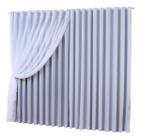 Cortina Sala Voal Com Forro Tecido Blackout Branco 6,00X2,80