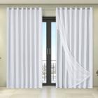 Cortina Tecido Blecaute com Voil Liso 5,60m x 2,70m Dual Forro 100% Blackout para Sala Quarto