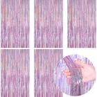 Cortina Tinsel SINBEE Foil Fringe Pink, pano de fundo de festa x5