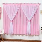 Cortina Varão Simples Quarto de Bebê e Criança Menina Rosa 1,80mX1,60m - L2M