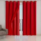 Cortina Voil Blackout Tecido PVC Janela 2,8x2,3 Vermelho