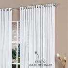 Cortina Voil Gaze de Linho Rústica Super Luxo Dubai 3,0m x 2,70m Branco