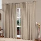 Cortina Voil Gaze de Linho Rústica Super Luxo Dubai 4,0m x 2,70m Bege