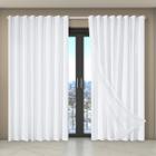 Cortina Voil Liso Forro 2,70M X 2,30M Semi Blackout Branco