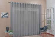 Cortina Voil Transparente 5,00 X 2,50M Ihós Cromado Cinza