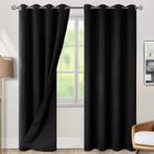 Cortinas Blackout BGment com isolamento térmico de 132x213cm (2 painéis)