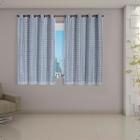 Cortinas Blackout Com Tecido Voil Xadrez Cores 2,00m x 1,40m Veda Luz 100%