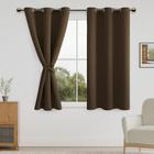 Cortinas Blackout DWCN Brown 107 x 114 cm com gravatas, conjunto de 2