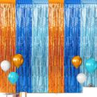 Cortinas com franjas de alumínio Backdrop Blue Dog Theme Party x6 - Zachely