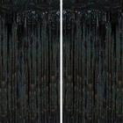 Cortinas com Franjas Metálicas Voircoloria Laser Black - Pacote com 2