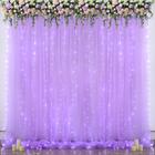 Cortinas de fundo Suppromo Purple Sheer Tule 6x3m com luzes