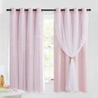 Cortinas opacas NICETOWN Moon and Stars Baby Pink 132x160cm