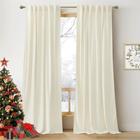 Cortinas RYB HOME Veludo Super Soft Creme Branco 132x274cm 2P