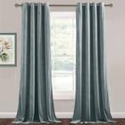 Cortinas StangH Stone Blue Velvet, 229 cm de comprimento, 2 painéis