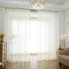 Cortinas transparentes MIANBO Beige, 330 cm de comprimento, conjunto de 2 painéis