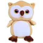 Coruja de Pelúcia Creme Plush Corujinha Olhos Coloridos - Sunn Toys