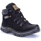 Coturno Adventure Tênis Couro Legitimo Bota Masculino Preto Tamnhos Especiais