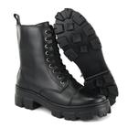 Coturno Bota feminina moda inverno couro degriffe 9054 preta