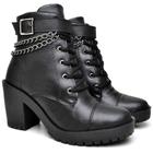 Coturno Bota Feminina Sola Tratorado Moderno Blogueira Salto Conforto Casual Correntes BT139