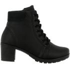 Coturno Feminino Preto Salto Alto Cano Curto Confort Oferta