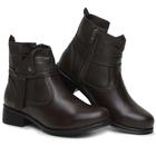 Coturno feminino preto sollano bota cano curto botinha de ziper