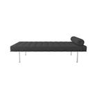 Couch Barcelona Cromado em Couro Natural Preto