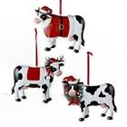 Country Marketplace Natal Cow Ornament 3 Sorted