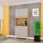 Cozinha Ambiente Kit Cassia 6 Portas Damasco Off White - Poquema - Poquema Industria