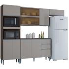 Cozinha Compacta 250 cm Balcao 705 Chocolate Off White POQQ