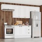 Cozinha Compacta 280cm Americana 4 peças 7 Portas 3 Gavetas Henn - Branco Fosco