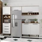 Cozinha Compacta 4 Peças 5 Portas 4 Gavetas Evolution Plus Tannat/Branco
