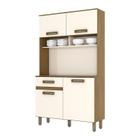 Cozinha Compacta 4 Portas e 1 Gaveta B109 Nature/Off White - Móveis Briz