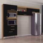 Cozinha Compacta 5 Portas 2 Gavetas Seul Canelato/Preto - Atualle